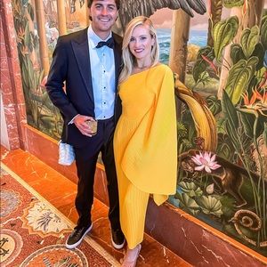 Solace London Yellow Pleated Lila Dress
Size: 4 (S)